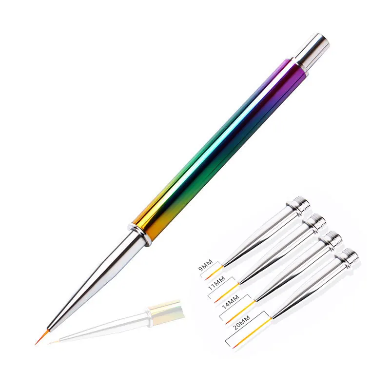 1 Набор со сменными 5 насадками 9/11/14/20 мм кисточка для лайнера нейл арта акриловый