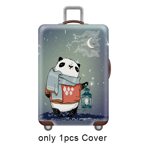Panda Luggage Cover Эластичный Защитный чехол для багажа с рисунком совы для путешествий, чемодан на колесиках, плотный чехол для пыли, чехол для путешествий, сумка на молнии, аксессуары - Цвет: Panda Luggage Cover