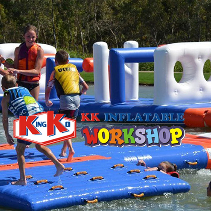 Kopen 80*45M 0.9Mm Plato Materiaal Pvc Giant Volwassen Drijvende Op Zee/Lake Opblaasbare Water Park