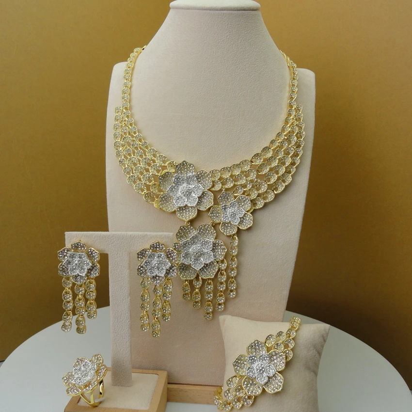 2018 украшения из Дубая ювелирные со стразами наборы для вечерние африканские
