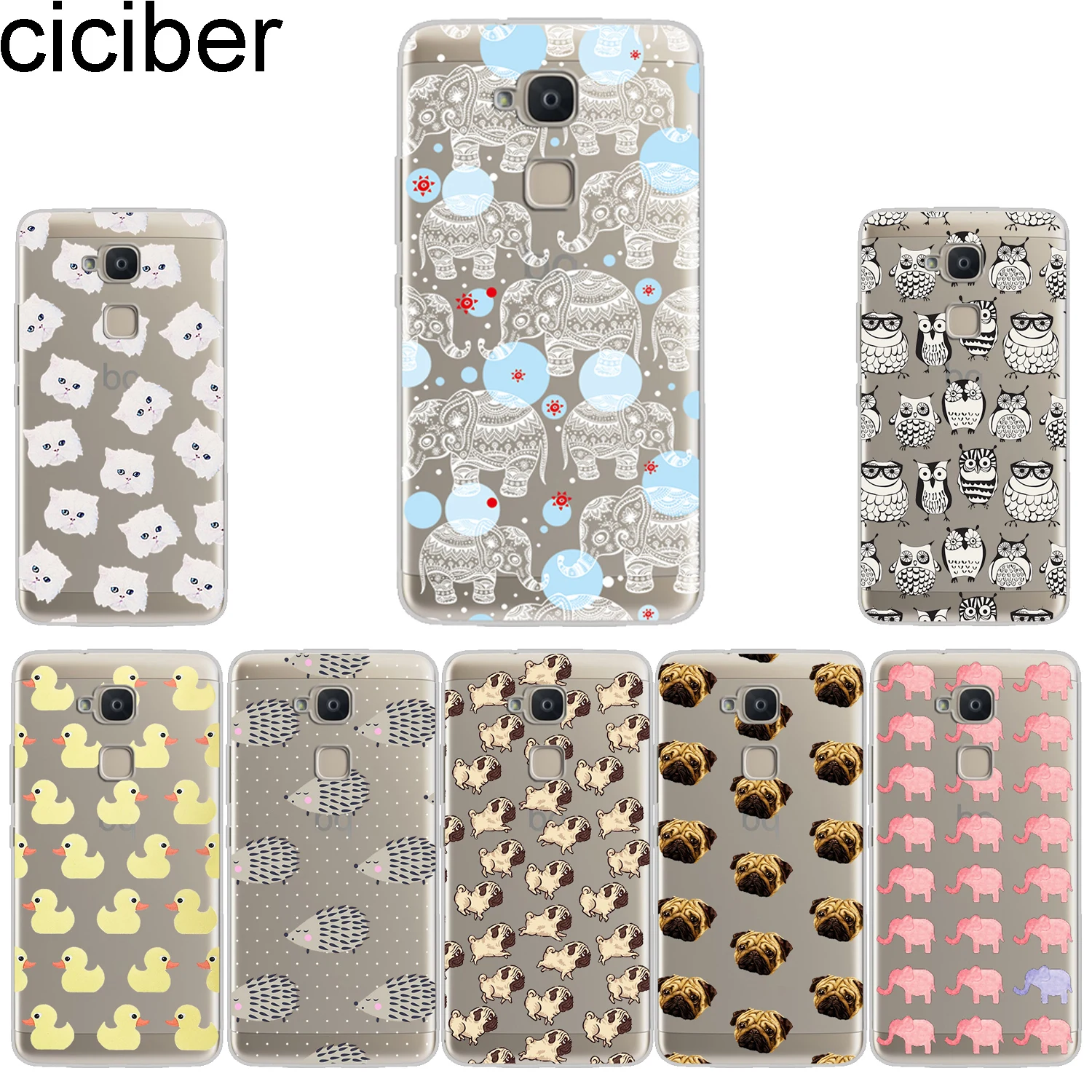 ciciber Phone Case for BQ Aquaris X2 X Pro V VS U U2 Lite Plus Soft TPU Back Cover E5s 4.5 M5 M5.5 X5 Animal |