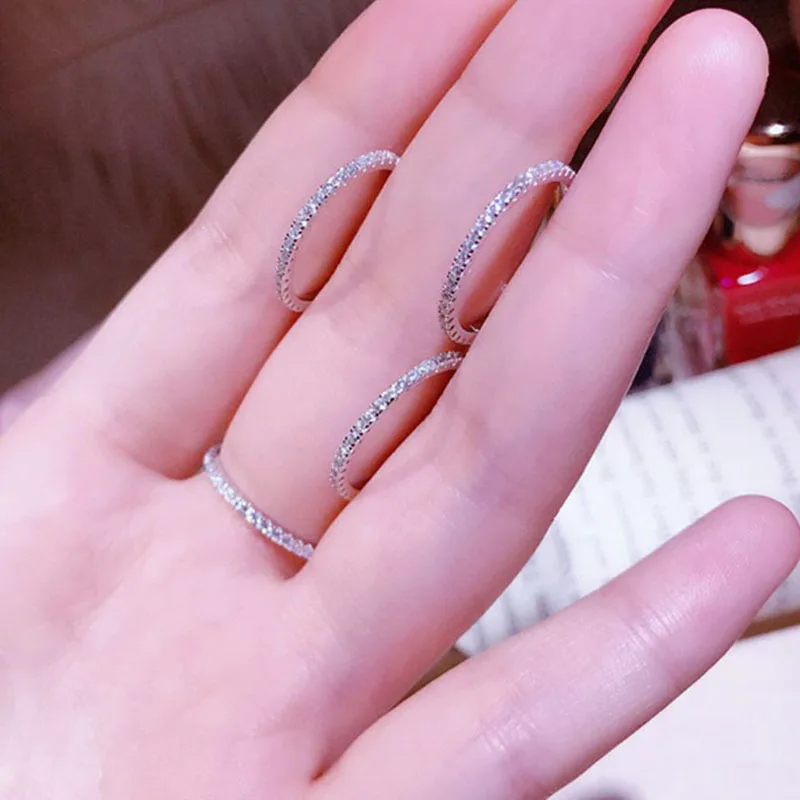 Серебряное кольцо для женщин, блестящий маленький Фианит, кольцо на палец, ювелирное украшение, подарок, Прямая поставка, Новинка