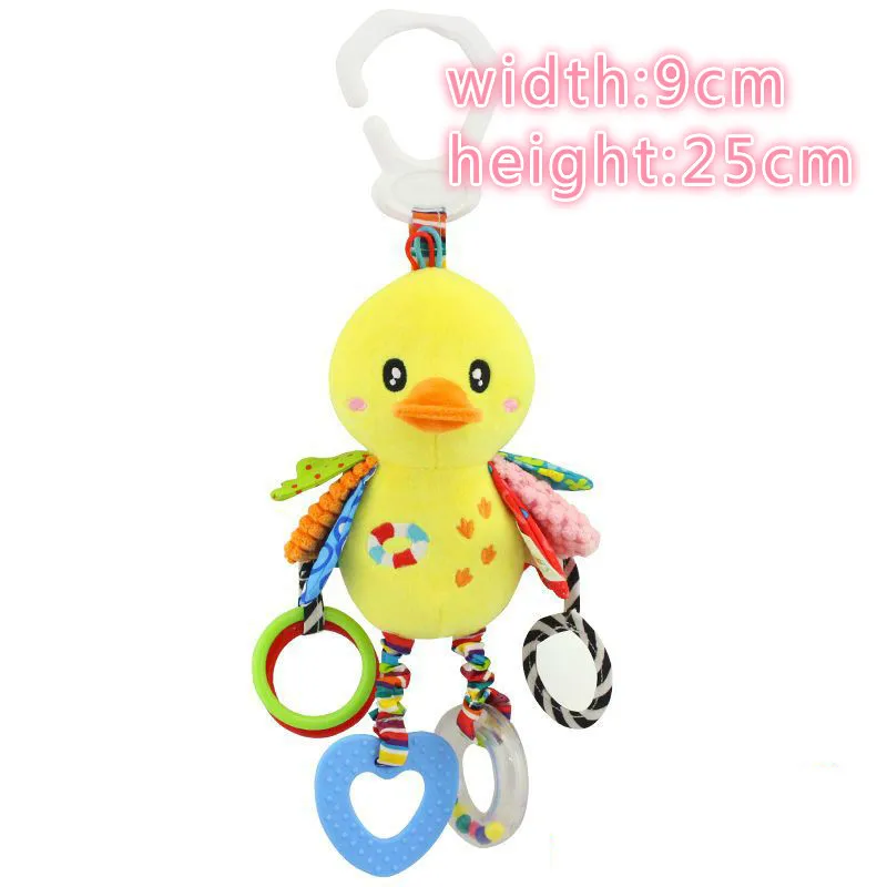 duck Подвесные погремушки для новорожденных, игрушки для новорожденных, подарок на месяц рождения, плюшевый детский набор для прорезывания зубов, соска-пустышка для маленьких мальчиков и девочек - Цвет: duck