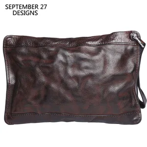 Длинные кошельки для мужчин, винтажный роскошный клатч из натуральной кожи для телефона, бумажник из 100% воловьей кожи в стиле ретро для кредитных карт, ручной работы