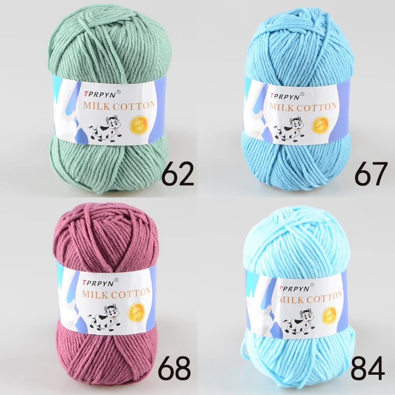 TPRPYN 1 шт. = 50 г пряжа для вязания крючком из молочного хлопка, мягкая теплая Детская Пряжа для ручного вязания