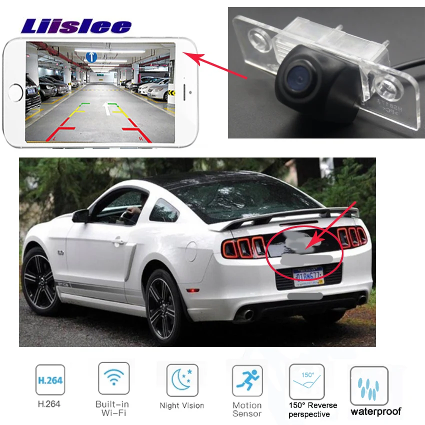 LiisLee Автомобильная камера заднего вида для Ford Mustang GT CS 2005~ Камера заднего вида ночного видения резервная Беспроводная камера номерной знак