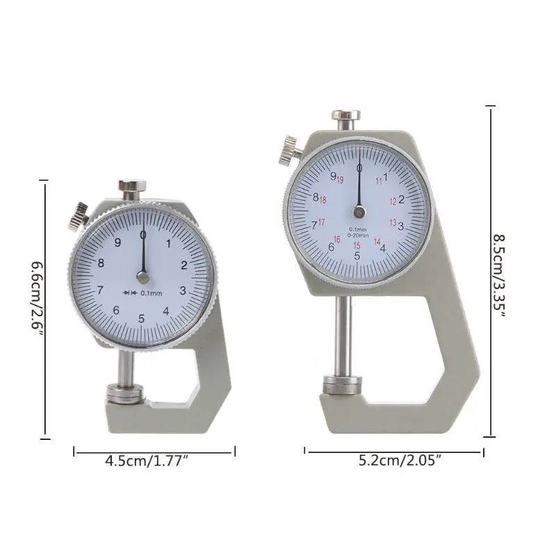 

Dial Thickness Gauge 10 20mm Leather Paper Thickness Meter Tester Accuracy 0.1mm