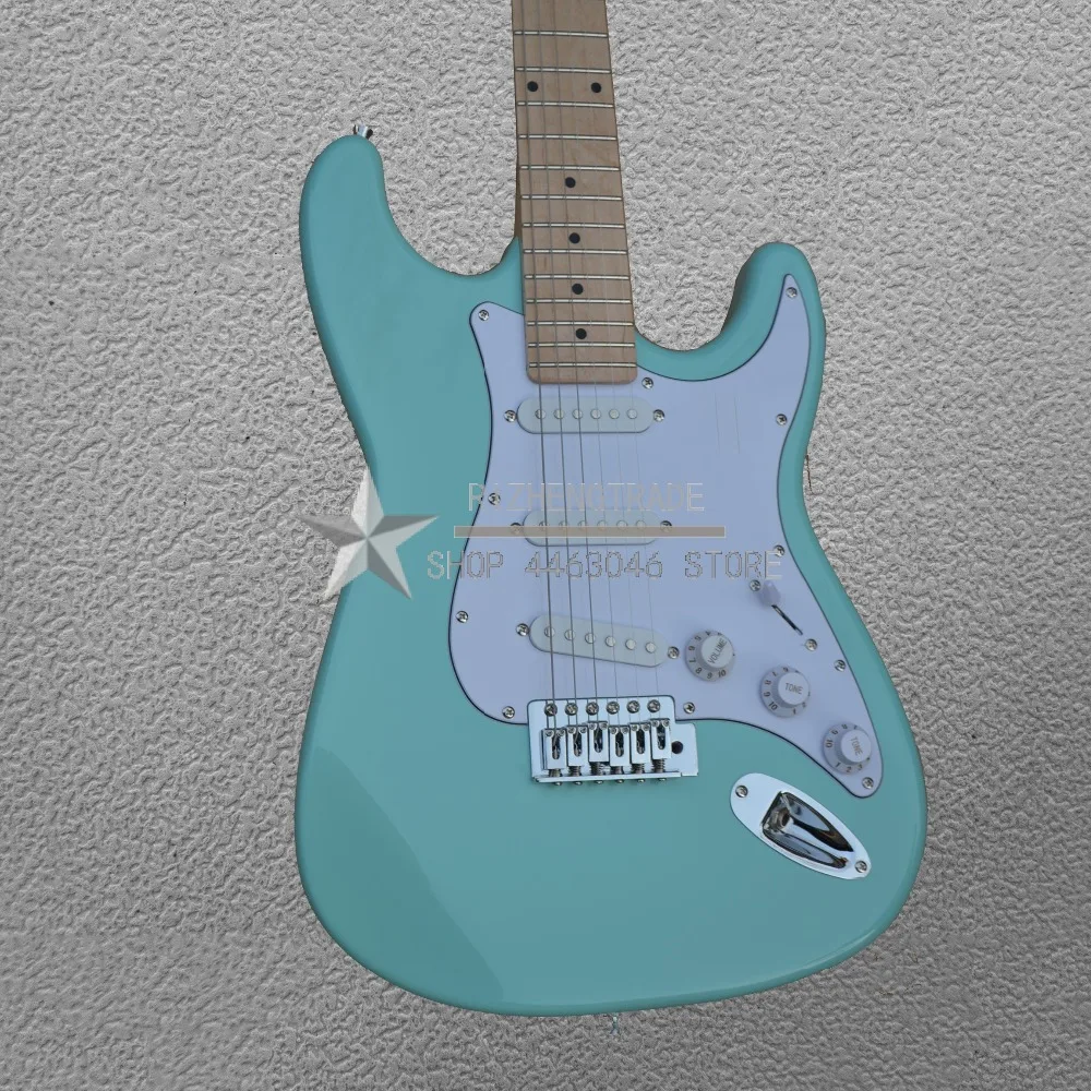 Небесно Голубой Классический ST электрогитара Лучшая цена топ рельефный гриф