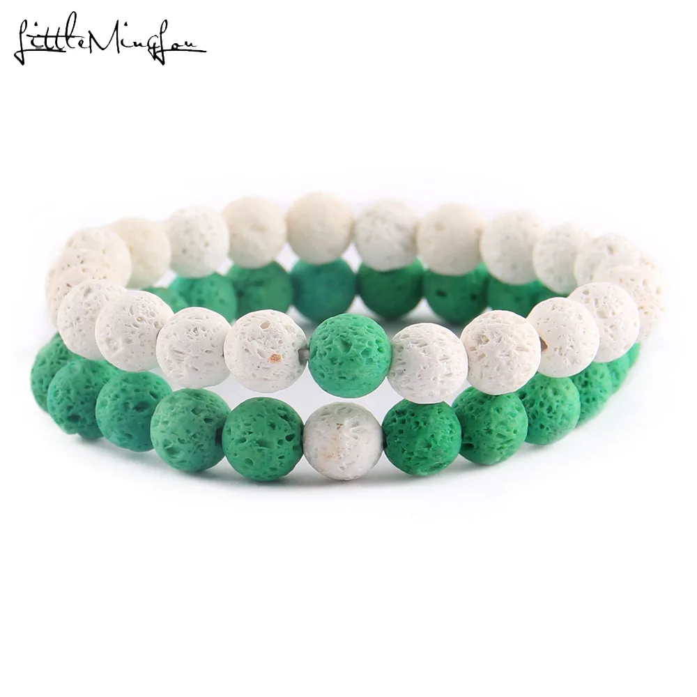 2 шт./компл. натуральный камень покраска лава бисер для пар браслет Лучший Друг