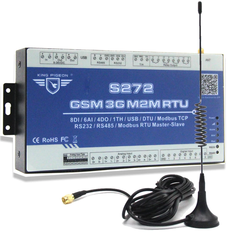 GSM 3g с протоколом Modbus RTU ptz-камеры регистрирующий модуль Чехол для мобильного телефона в стиле "BTS доступа SMS GPRS протокола TCP/IP S272 8DIN+ 6AIN+ 4DO