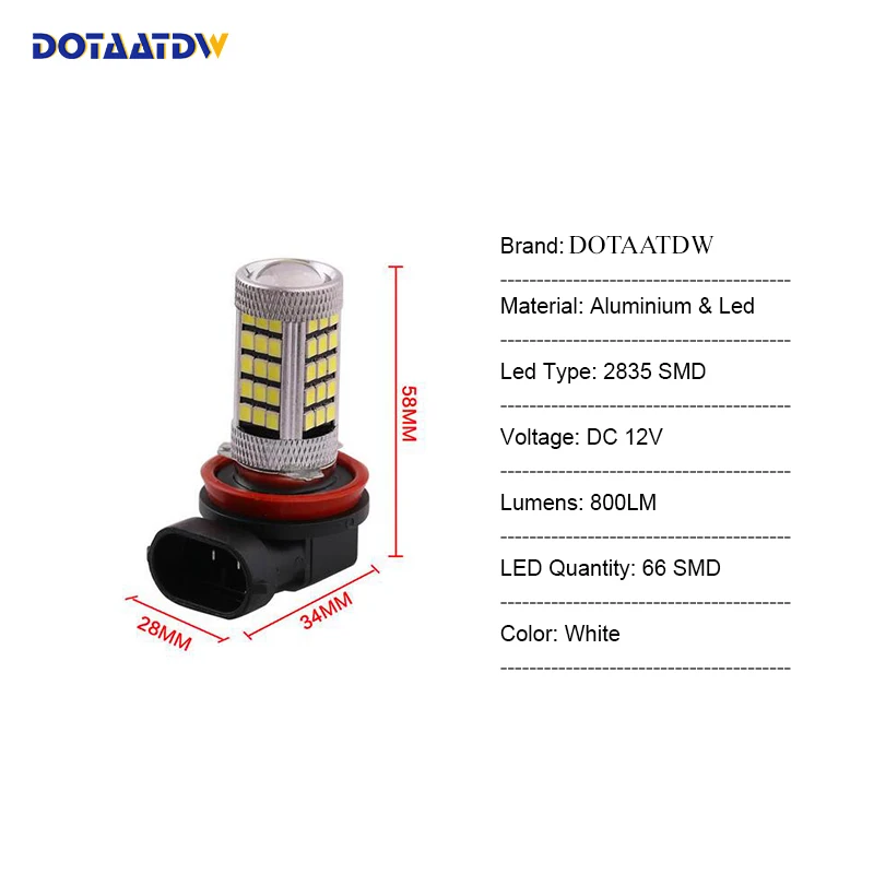 DOTAATDW 2x Car Led H8 H11 9005 HB3 9006 HB4 LED Light Auto Driving led Running Lights Fog Lamp Bulb | Автомобили и мотоциклы