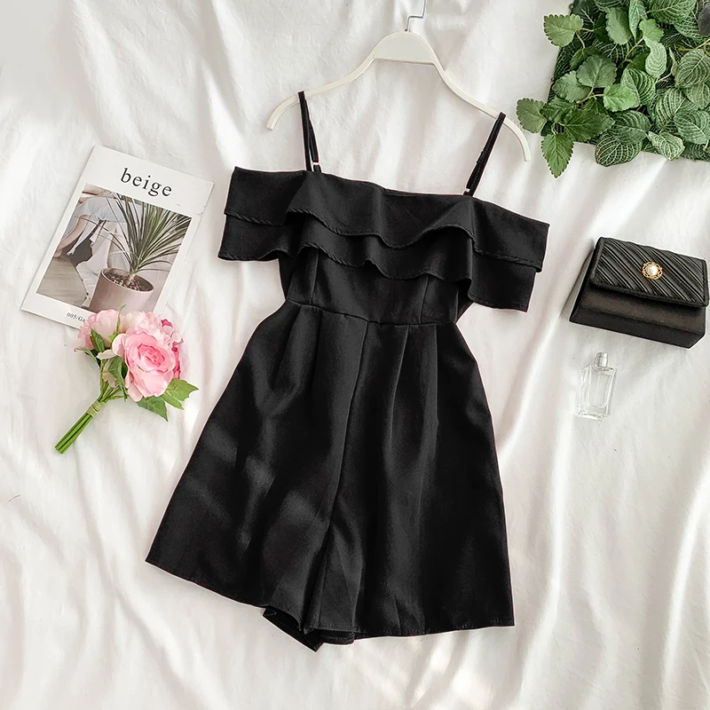 Женские комбинезоны в богемном стиле летние с открытыми плечами на тонких