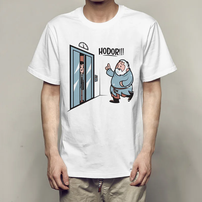 hodor Новая повседневная забавная Футболка с принтом Летняя мужская футболка с коротким рукавом из спандекса Мужская забавная футболка Графический дом Старк Размер S-3XL, ZA553 - Цвет: hodor