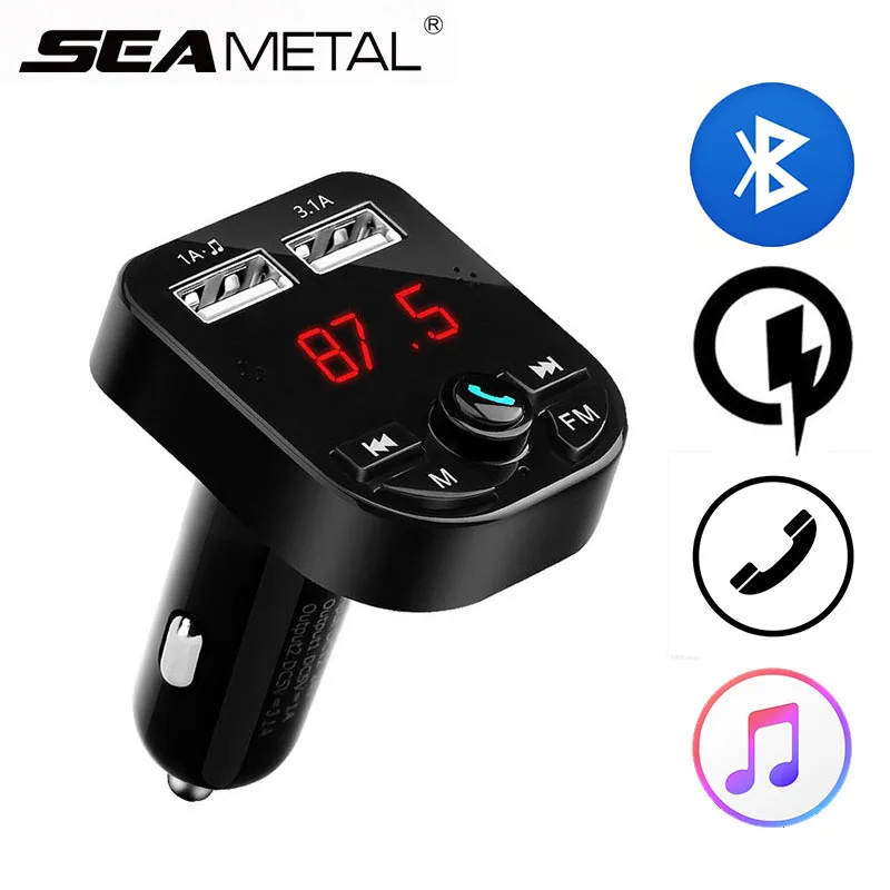Audio Car MP3 Player Bluetooth 4.2 car mp3 FM Transmitter Modulator U Disk TF-Music LED Display Dual USB 3.1A Charger | Автомобили и