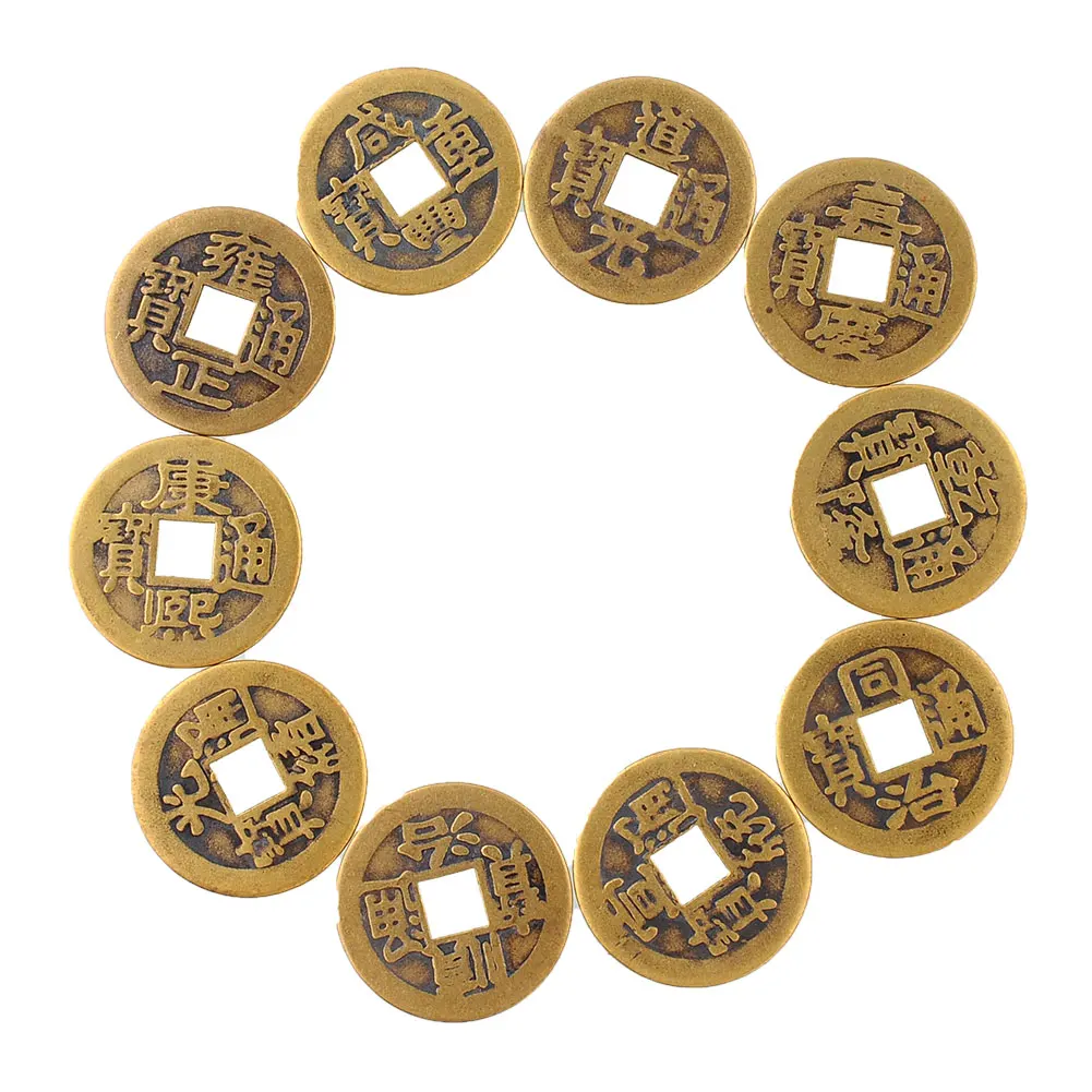 10x фэн-шуй Лаки китайская Фортуна монета Феникса восточные императоры Qing Money I Ching