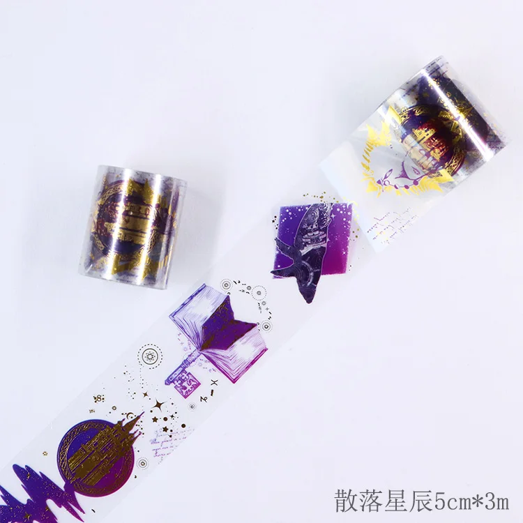 Starry sky Planet PET Tape Ocean stars Series Gold Foil Washi Masking Tape Stickers Scrapbooking Stationery Decorative Tape - Цвет: 4