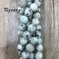 15 5 sesame jaspers round faceted beads kiwi jaspers gem stone beads green with black spot jaspers beads my1521