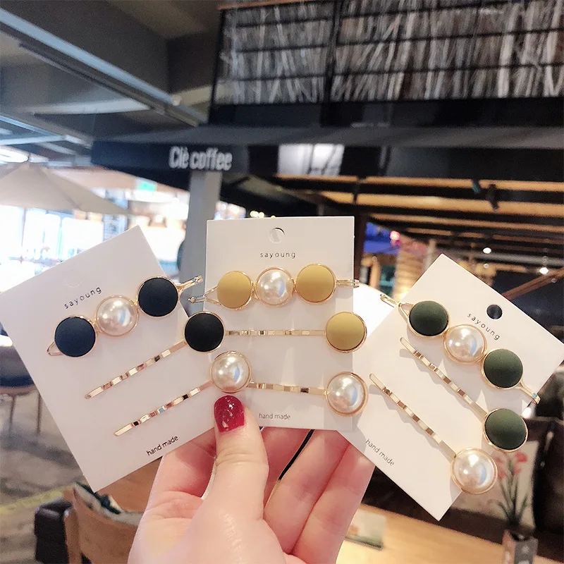 Ruoshui Scrub Pearl Hairpins Set for Woman Girls Metal Exquisite Hair Clips Hairgrip Femme Accessories Barrettes Headwear |