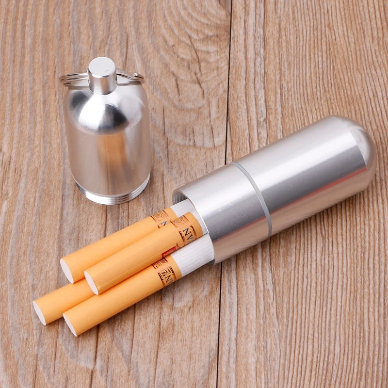 Новинка компактный алюминиевый чехол для сигарет брелок водонепроницаемый