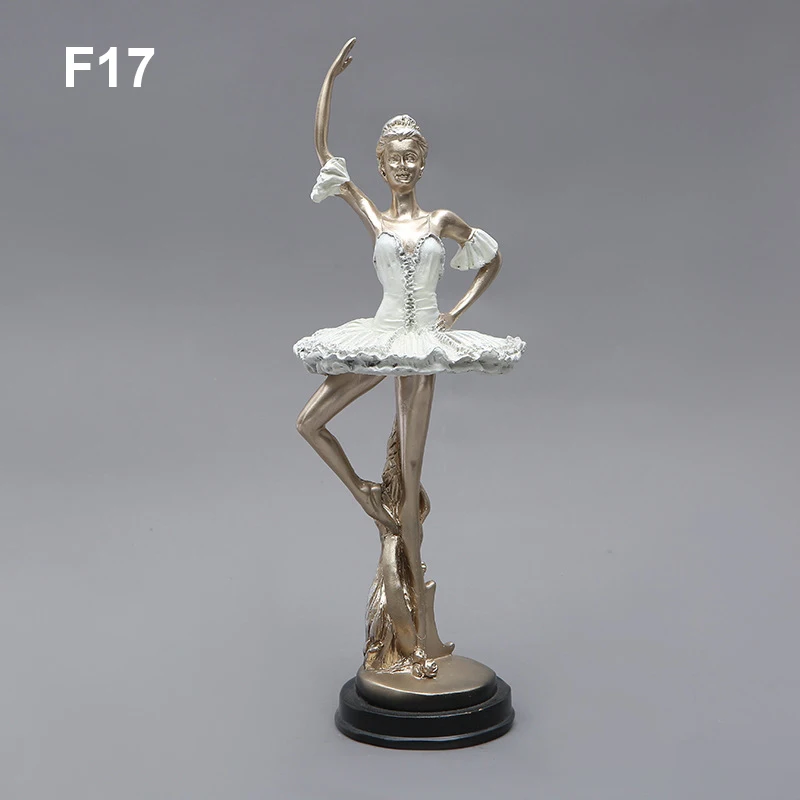 

European Resin Dancer Ballet Beauty Figurines Statue Home Furnishing Decoration Crafts Livingroom TV Cabinet Ornaments Gift Art