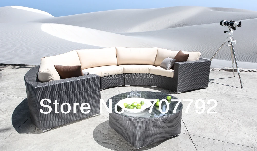 Горячая Распродажа хор Круглый секционный плетеный диван для патио|patio furniture|wicker