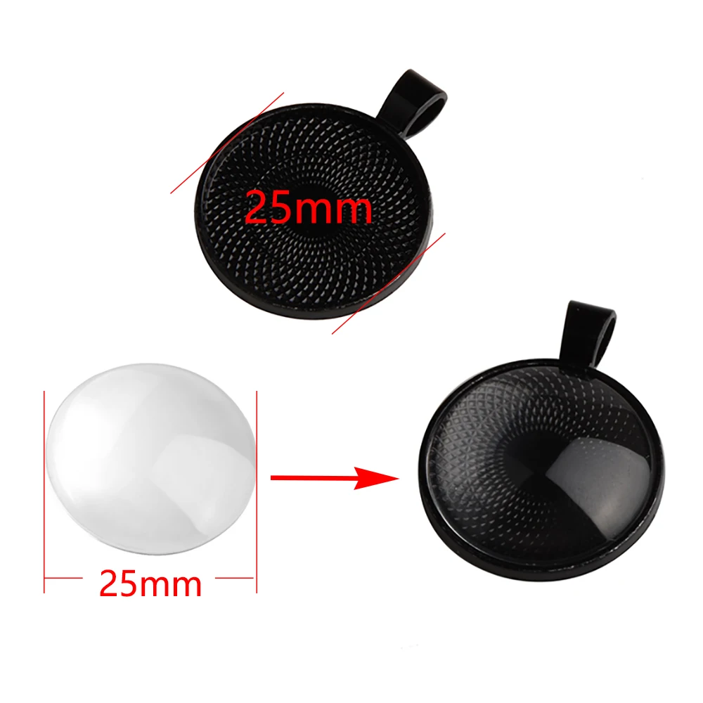 

LFPU 10pcs 25mm Glass Cabochon Settings Jewelry Accessories Blank Cameo Base Trays Bezels Jewelry Fit DIY Fashion Jewelry Making