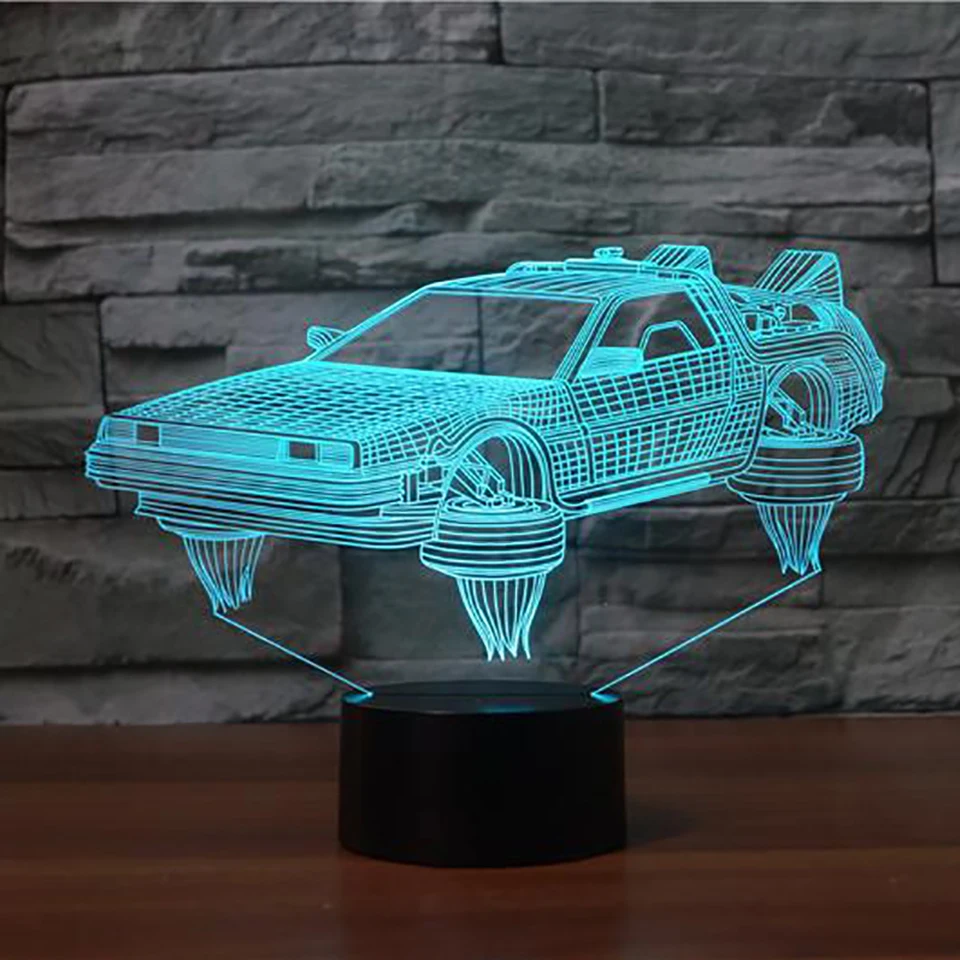 

Креативный спортивный автомобиль 3D лампа LED USB 3D ночник 7 видов цветов дистанционный сенсорный переключатель 3D настольная лампа 3D Ночник под...