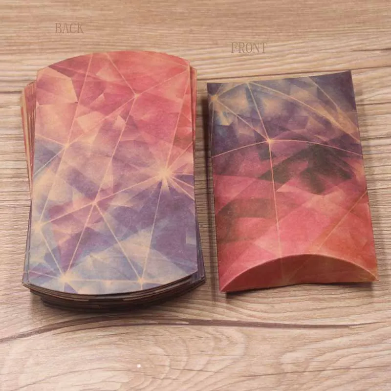 same as pic12 50 шт. Изящные коробки для ювелирных изделий 12*7*2 см и 8*5,5*2 см Крафт-и белый картон Милая картонная коробка с рисунком подушки - Цвет: same as pic12