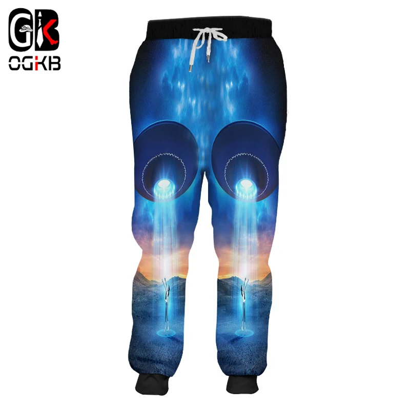 OGKB Jogger Брюки мужские горячие свободные 3D пот брюки принт космический корабль