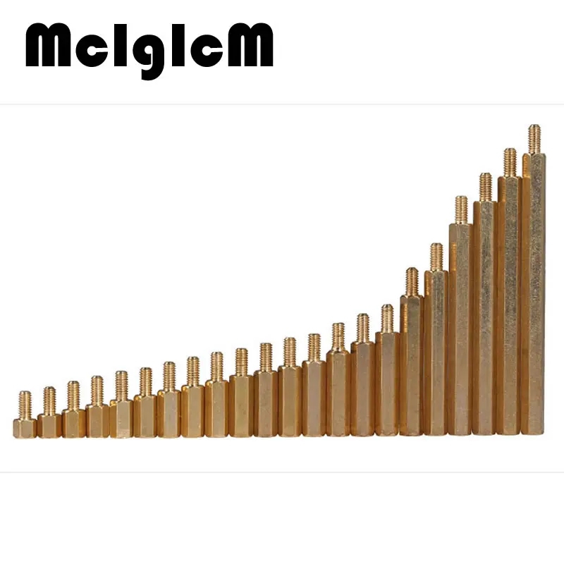 

10pcs/lot Brass Screw Thread PCB Stand-off Spacer M3 Male x M3 Female 6mm