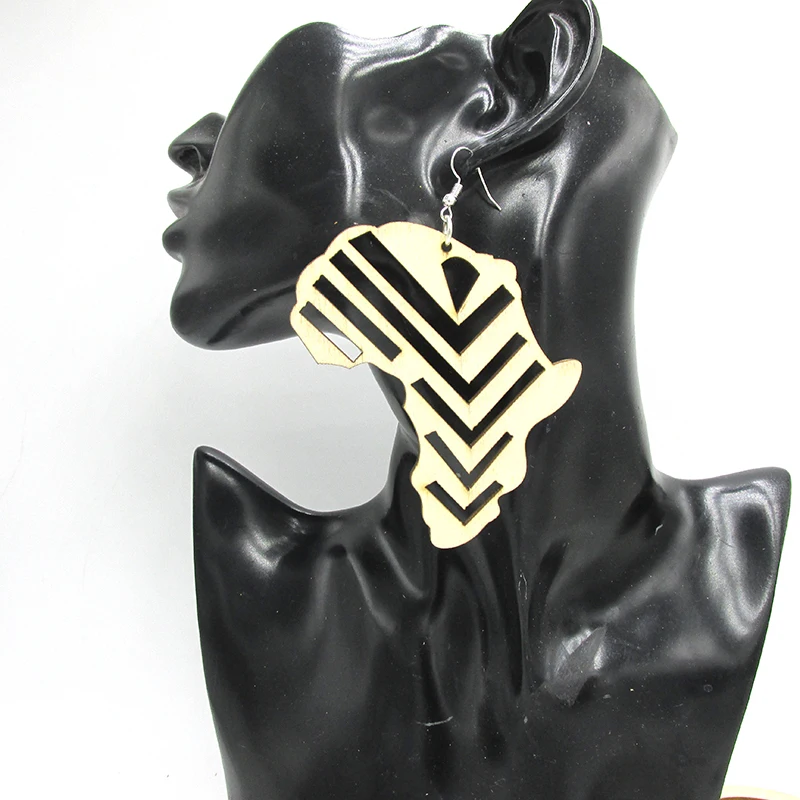 10 пар/лот новейшие африканские деревянные серьги|wooden african map earrings|wooden earringsafrican