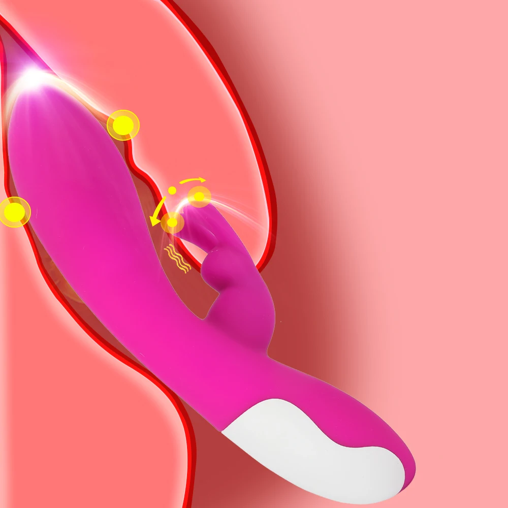 Вибратор кролик для женщин фаллоимитатор точки G силиконовый вибратор с двойной