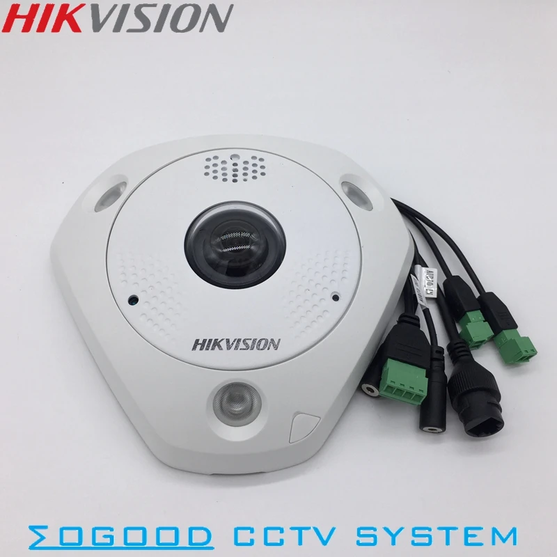 Hikvision китайская версия DS-2CD63C5F-I H.265 12MP рыбий глаз для внутреннего использования ip-камера Поддержка ONVIF SD карты PoE IR