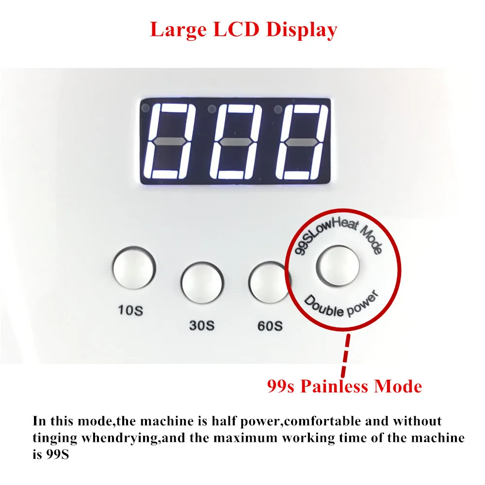 Pro UV LED Сушилка для ногтей 54 Вт белая ледяная лампа 10/30/60/99S машина быстрого