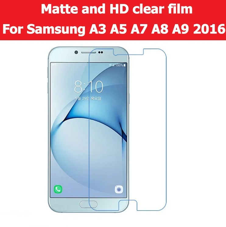 HD LCD прозрачная глянцевая пленка для Samsung Galaxy A3 A3100 A5 A5100 A7 A7100 A8 A9 pro 2016 матовая с