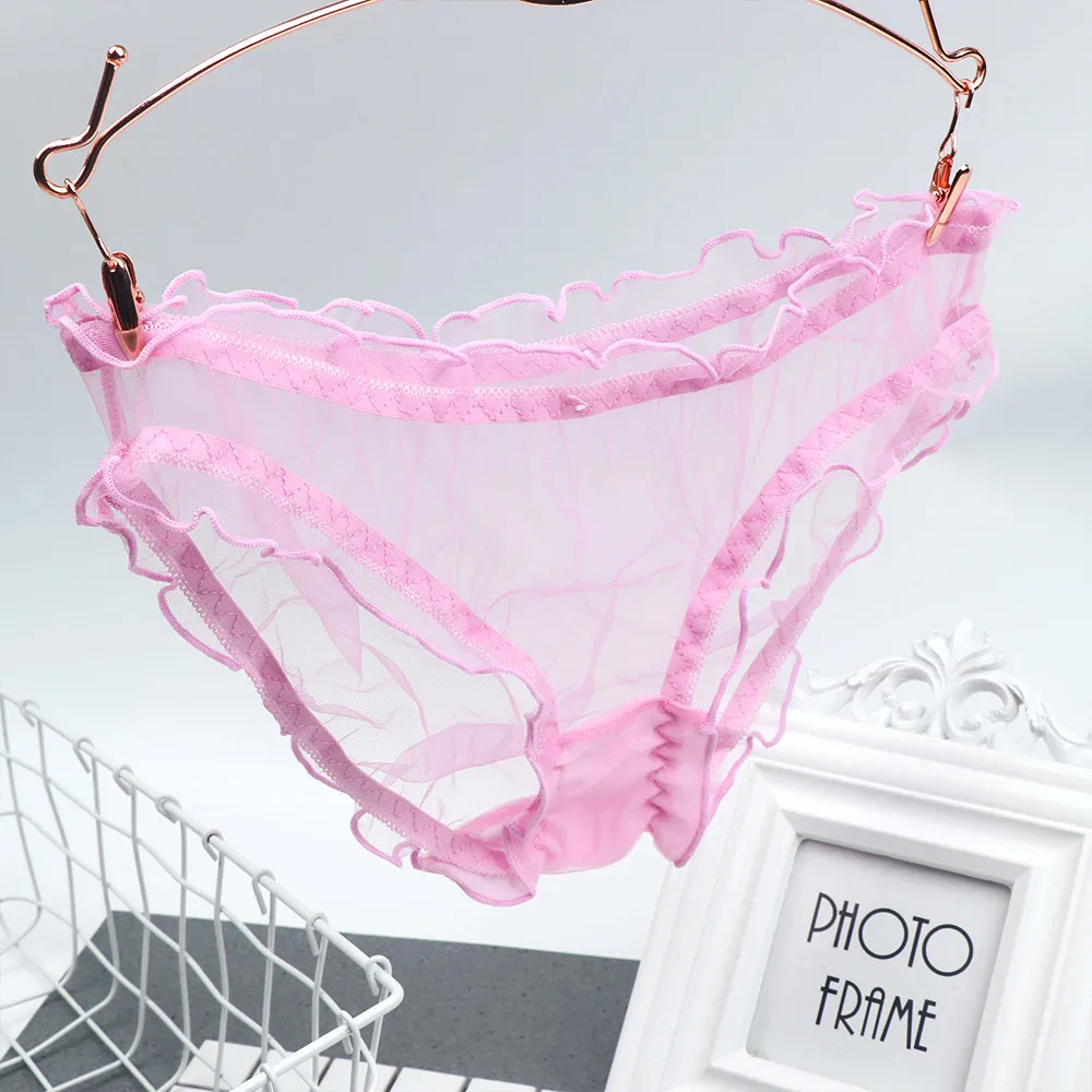 pink Горячая Распродажа, женские сексуальные трусики, кружевные стринги, ультра-тонкие, сетчатые, прозрачные, сексуальные, Bragas Mujer, женские мягкие трусы, трусики, нижнее белье - Цвет: pink