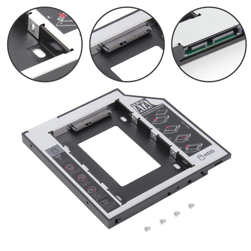 Универсальный Sata 2Nd Hdd Ssd жесткий диск Caddy 9 5 мм для Cd/Dvd Rom Оптический отсек Sataii Sdd