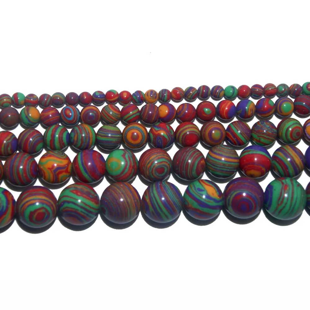 Wholesale Natural Stone Red Lace Malachite Round Loose Beads 4 6 8 10 12 MM Pick Size For Jewelry Making DIY Bracelet Necklace | Украшения