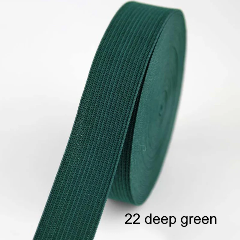 22 deep green 2 м/лот, 20 мм, цветные плоские эластичные ленты для шитья, аксессуары для свадебной одежды, эластичная лента для DIY, нижнее Белье для беременных - Цвет: 22 deep green