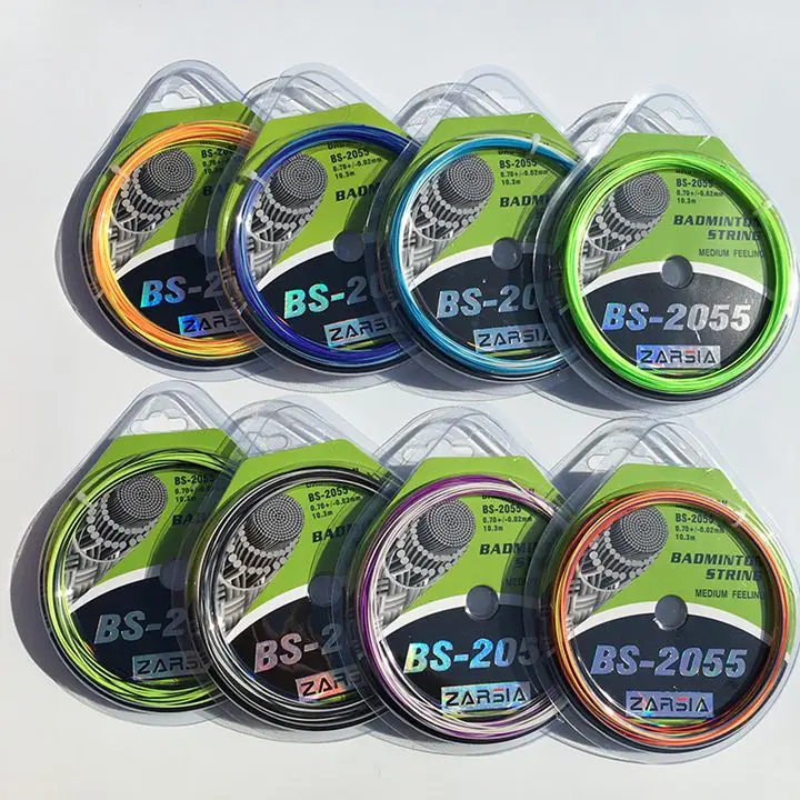 assorted color 10 шт., BS-2055 Радужная струна для бадминтона, ракетка для бадминтона, прочные Струны для бадминтона 0,70 мм - Цвет: assorted color