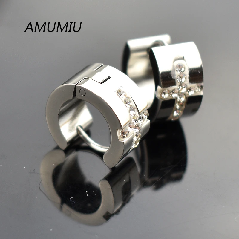 Мужские и женские трендовые серьги гвоздики AMUMIU из титановой стали ювелирные