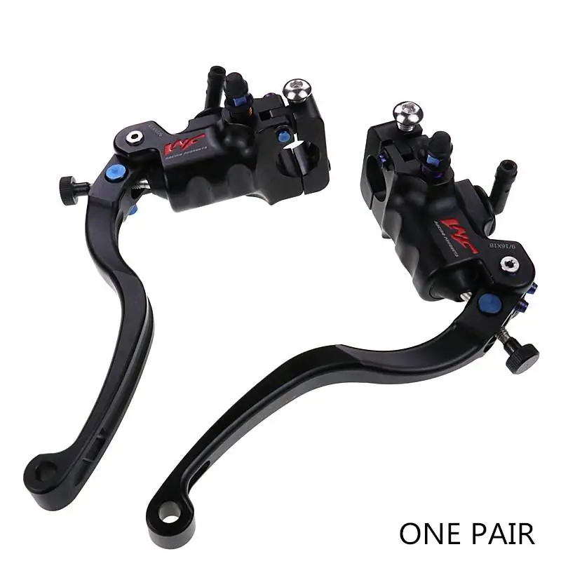 BLACK ONE PAIR Motorcycle Brake Master Cylinder Brake Lever Pump Racing Quality 16x18mm Universal 7/8" For Honda Yamaha Kawasaki Suzuki Modify - Цвет: BLACK ONE PAIR