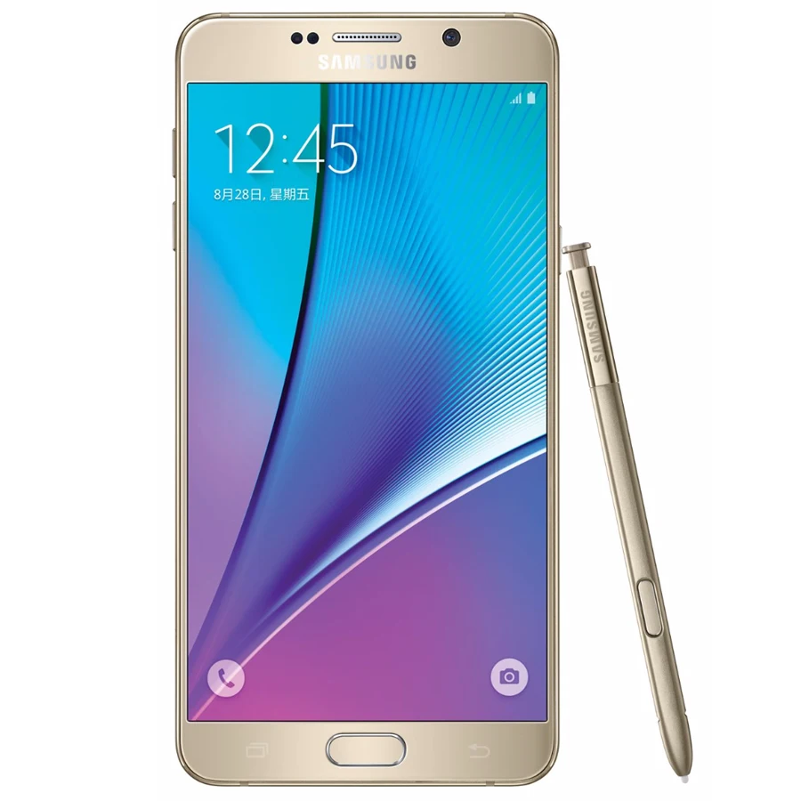 Разблокированный Восьмиядерный телефон Samsung Galaxy Note 5 с одной sim картой 16 МП 7