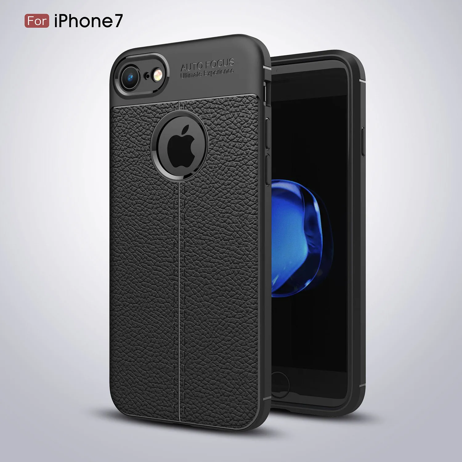 Новый Модный высококачественный мягкий чехол из ТПУ и кожи личи для iphone 7 8 Plus противоударный Ультратонкий 4