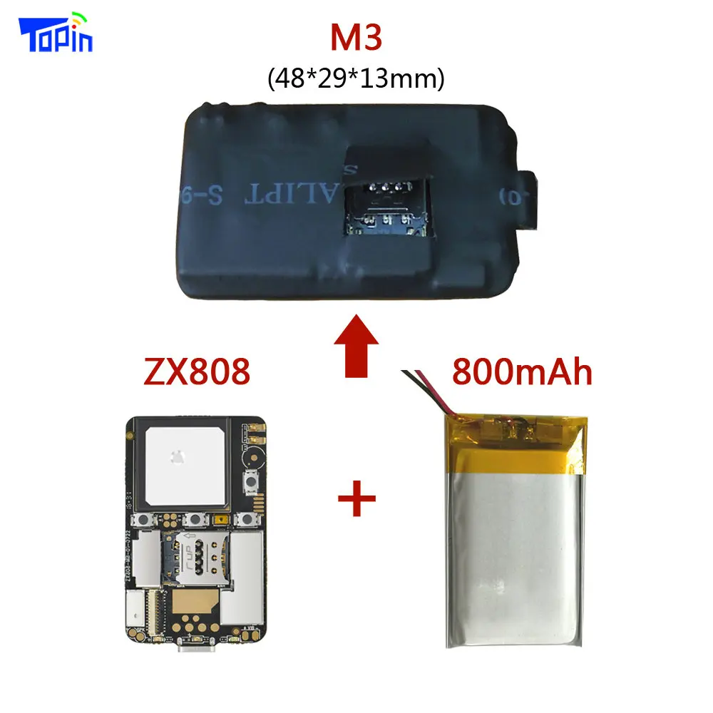 M3(ZX808 and 800mAh) ZX808 3g gps-трекер pcba модуль 2G GSM+ 3g WCDMA gps чип отслеживания M6580 SOS I/O порт Wifi программируемый через Bluetooth Android iOS - Цвет: M3(ZX808 and 800mAh)