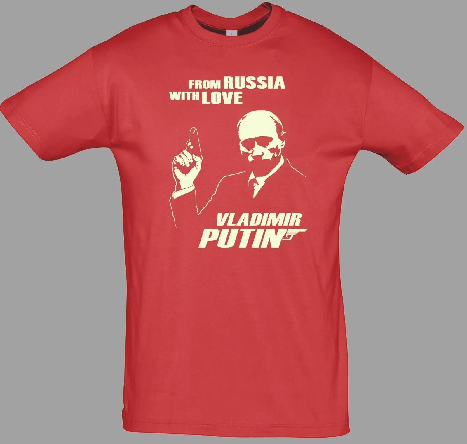 Футболка с Путиным, Россия, James Bond 007, черная футболка с серебряным принтом, S-5XL