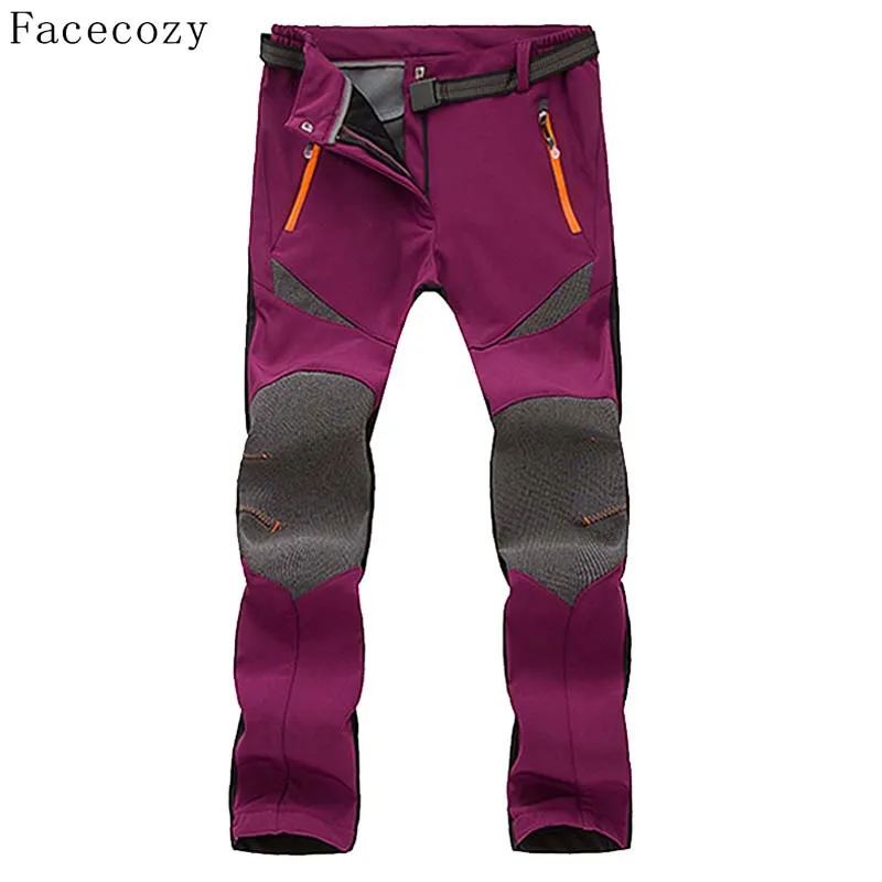 Facecozy женские Походные штаны зимние уличные спортивные флисовые для кемпинга