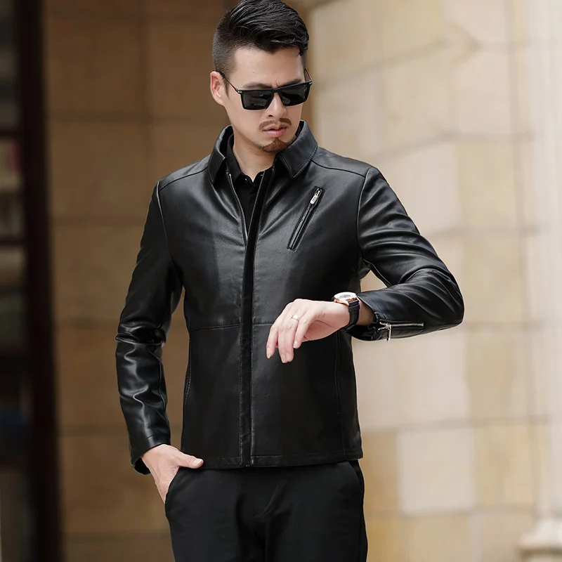 

1863 New Fashion Men Genuine Leather Coat Jacket Men's Clothing Overcoat Men's Autumn Jacket