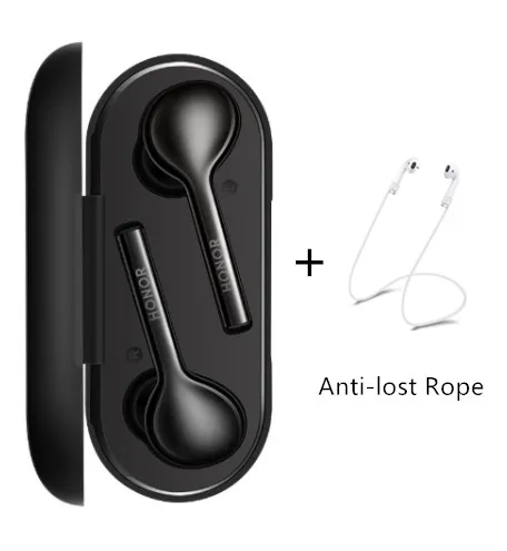 Black add rope Huawei Honor Flypods Lite Беспроводные Наушники Hi-Fi водонепроницаемые IP54 управление беспроводным зарядным устройством Bluetooth 4,2 - Цвет: Black add rope