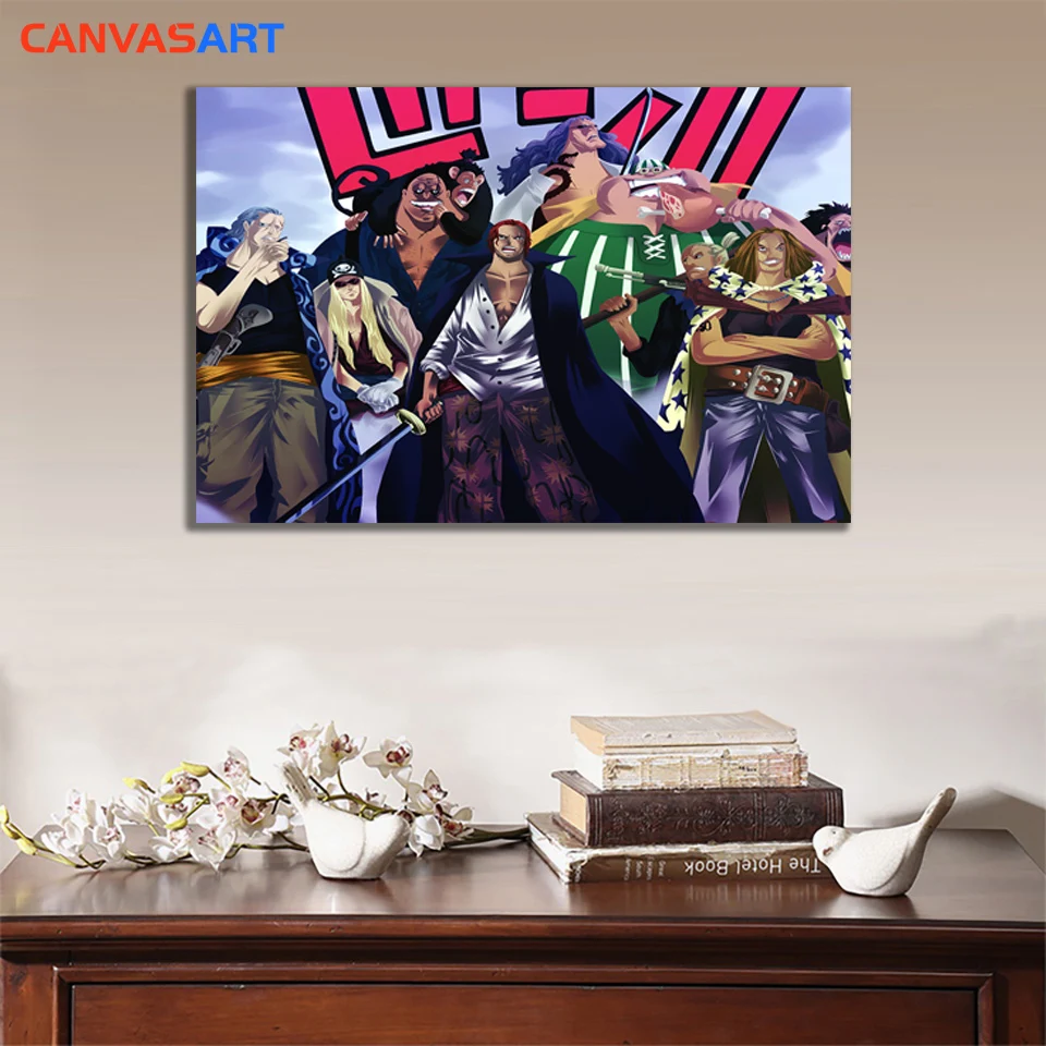 Холсте один Шанкс красный возглавлял пиратский корабль плакаты на стену